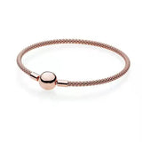 925 Silver Woven Clasp Snake Bone Chain Bracelet for Charm Beads