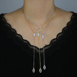 925 Sterling Silver Evil Eye Y Lariat Necklace