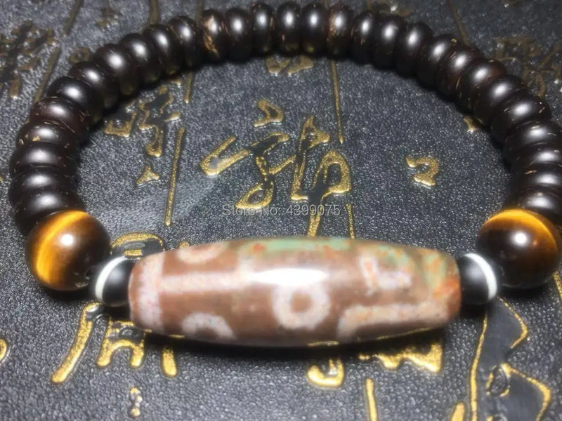 9mm Coconut Shell 10mm Tiger Eye Men's Bracelet