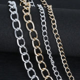Rhodium/Gold Aluminum Twisted Chain Necklace Chain 9x6mm 15x10mm