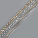Rhodium/Gold Aluminum Twisted Chain Necklace Chain 9x6mm 15x10mm