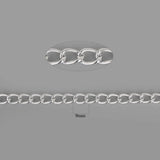 Rhodium/Gold Aluminum Twisted Chain Necklace Chain 9x6mm 15x10mm