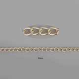 Rhodium/Gold Aluminum Twisted Chain Necklace Chain 9x6mm 15x10mm