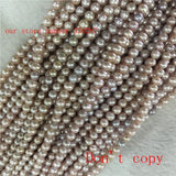 6-7mm Natural Purple Freshwater Pearl Loose Beads 14 Inches