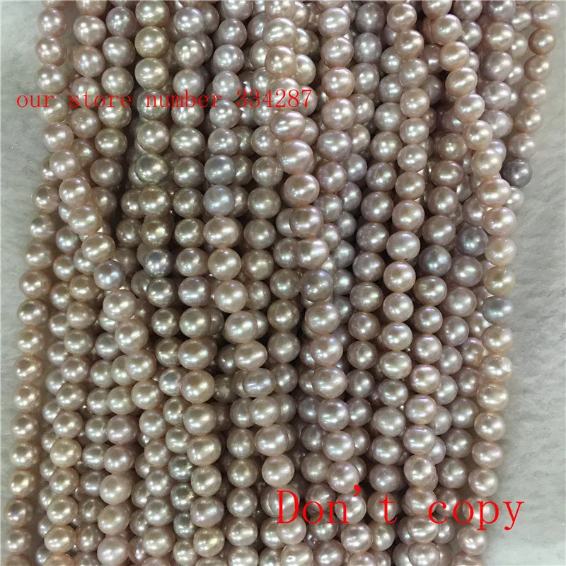 6-7mm Natural Purple Freshwater Pearl Loose Beads 14 Inches