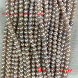 6-7mm Natural Purple Freshwater Pearl Loose Beads 14 Inches