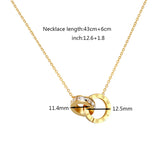 Crystal Roman Numeral Pendant Double Buckle Necklace