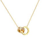 Crystal Roman Numeral Pendant Double Buckle Necklace