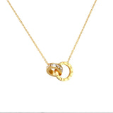 Crystal Roman Numeral Pendant Double Buckle Necklace