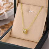 Dense Inlaid Rhinestone Ladies Necklace Titanium Steel Gold-plated Pendant