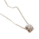 Dense Inlaid Rhinestone Ladies Necklace Titanium Steel Gold-plated Pendant