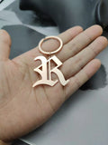 Old English Stainless Steel Key Chain Charm Accessory