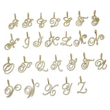 Cursive Letter Pendant Iced Out Cuban Necklace with Zircon Link Chain Choker