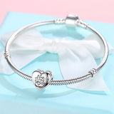 Heart Baby Handprint CZ Crystal Charms for Necklace