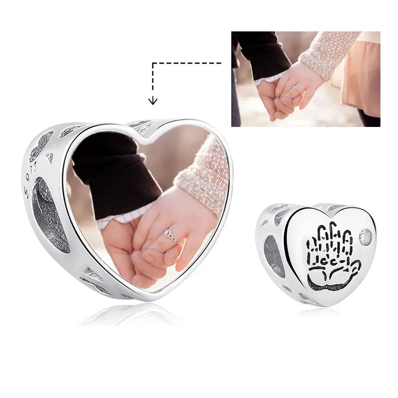 Heart Baby Handprint CZ Crystal Charms for Necklace
