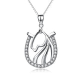 Horse Head Pendant Necklace 925 Sterling Silver Jewelry