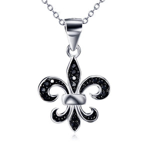 S925 Sterling Silver Leaf Pendant Necklace with Zircon Stones
