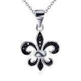 S925 Sterling Silver Leaf Pendant Necklace with Zircon Stones