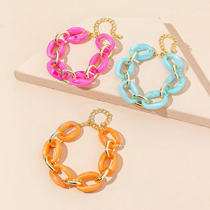 Acrylic Metal Ring Clasp Bracelets For Women