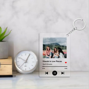 Personalized Acrylic Music Keychain with Singer Name - Rectangle Key Ring