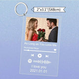 Personalized Acrylic Music Keychain with Singer Name - Rectangle Key Ring