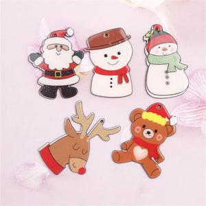 Acrylic Santa Claus Ornament Charm Connectors Christmas Tree Decoration