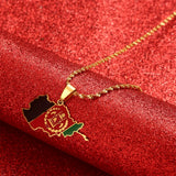 Afghanistan Map Flag Pendant Chains Necklaces Afghan Jewelry