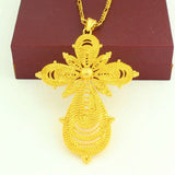 African Big Cross Pendant Necklace 24K Jewelry Ethiopian/Eritrea/India