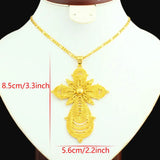 African Big Cross Pendant Necklace 24K Jewelry Ethiopian/Eritrea/India
