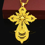 African Big Cross Pendant Necklace 24K Jewelry Ethiopian/Eritrea/India