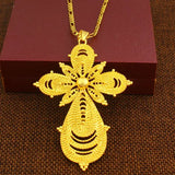 African Big Cross Pendant Necklace 24K Jewelry Ethiopian/Eritrea/India
