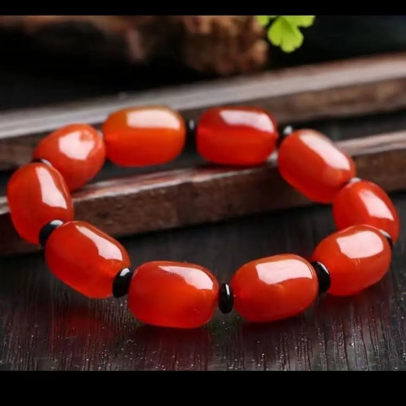 Agate Bucket Bead Bracelet Buddha Bead Benmingnian Bracelet
