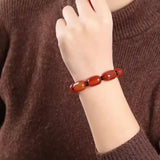 Agate Bucket Bead Bracelet Buddha Bead Benmingnian Bracelet