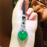 Agate Chalcedony Heart Pendant Necklace Jewelry
