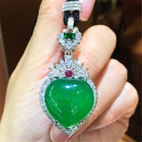 Agate Chalcedony Heart Pendant Necklace Jewelry