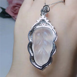 Agate High Ice Pith Leaf Pendant Women's Branches and Jade Leaves Pendant