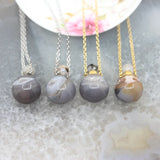 Agate Geode Bead Pendant Necklace for Essential Oil