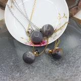 Agate Geode Bead Pendant Necklace for Essential Oil