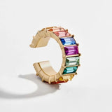 Alloy Crystal Ear Cuff Women Multicolor Clip Earrings Charming Party Jewelry