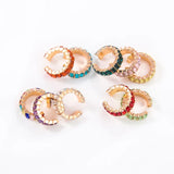 Alloy Crystal Ear Cuff Women Multicolor Clip Earrings Charming Party Jewelry