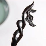 Vintage Wooden Hair Forks Clips Blackwood Carved Hairpin Sticks
