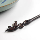 Vintage Wooden Hair Forks Clips Blackwood Carved Hairpin Sticks