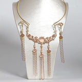 Chinese Long Tassel Pendant Necklace Hanfu Dress Jewelry
