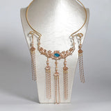 Chinese Long Tassel Pendant Necklace Hanfu Dress Jewelry