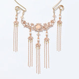 Chinese Long Tassel Pendant Necklace Hanfu Dress Jewelry
