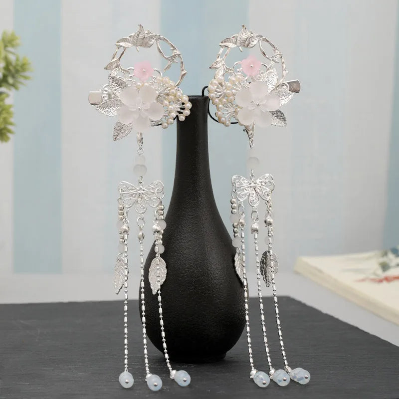 Chinese Style Hanfu Dress Long Tassel Hairpins