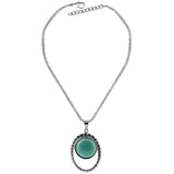 Angel Eyes Retro Turquoise Pendant Double Ring Necklace