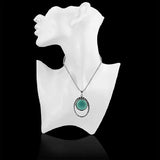 Angel Eyes Retro Turquoise Pendant Double Ring Necklace