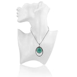 Angel Eyes Retro Turquoise Pendant Double Ring Necklace