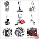 Angel Wing Dream Catcher Pendant Beads Silver 925 Bracelet DIY Jewelry